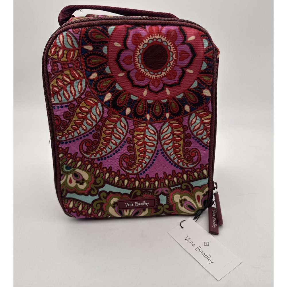 Vera Bradley Fabric Lunch Bag Resort Medallion Paisley Color Zip Lid Handle